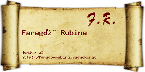 Faragó Rubina névjegykártya