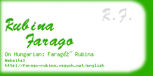 rubina farago business card